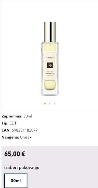 Духи Jo Malone Orange Marmalade, почти полные, покупала в Bar-kod