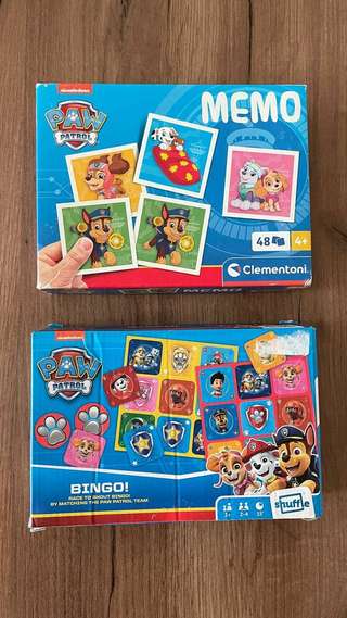 1. Щенячий патруль: игра Мемо, игра Бинго (похожа на лото), пазл 35 деталей. З