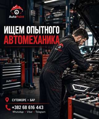 AutoPoint MNE ищет ОПЫТНОГО АВТОМЕХАНИКА