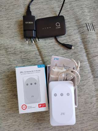 Добрый день. Продам 4g роутер под сим карту Zte MF935N и роутер Alcatel. По 15
