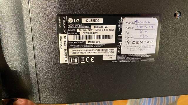 Продам телевизор LG, 42"диагональ, б/у в отличном состоянии с оригинальным пул — фото 2 из 2