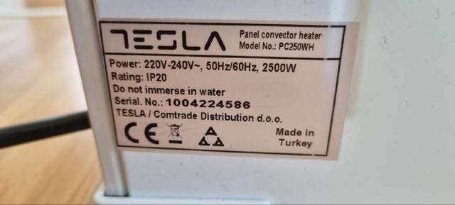 Продаю обогреватель конвектор Tesla PC250WH 2500W, в отличном состоянии, с упа — фото 3 из 3