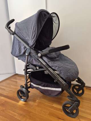 Прогулочная коляска-трость peg perego si, цвет деним серо-синий