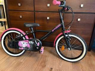 Продам детский велосипед B’TWIN 500 Spy Hero Girl 16” + боковые колёса