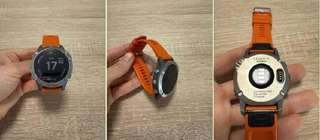 Продаю. · Garmin Fenix 6 Sapphire Titanium (оранжевый ремешок) - 30000 динар
