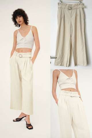 Широкие брюки с поясом ZARA
