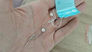 Новые серьги из серебра 925 пробы с имитацией жемчуга