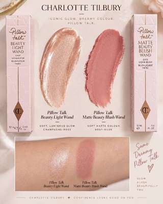 Новые Charlotte Tilbury жидкие хайлайтер и матовые румяна в оттенках Pillow Ta