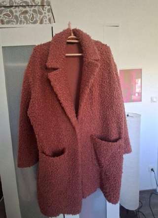 Пальто M&S teddy / букле, терракотовый цвет, размер 46
