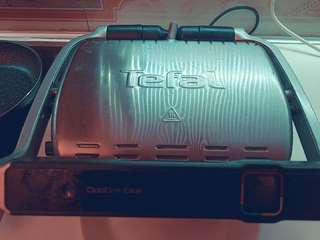 Tefal Optigrill Elite, все работает, пластины без сколов, утерян поддон, польз