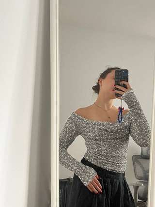 Блестящее Боди в пайетках Zara
