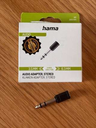 Стерео-аудиоадаптер Hama 3.5 мм → 6.3 мм