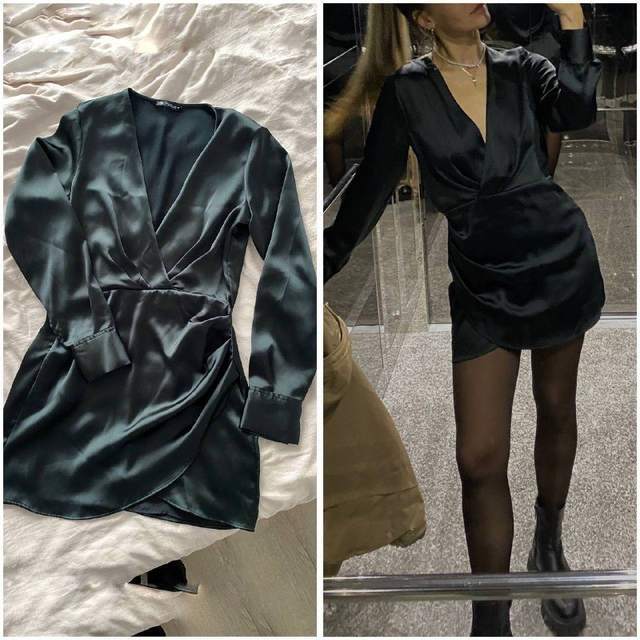 Платье Zara, размер М. Цвет темный изумруд — фото 1 из 2