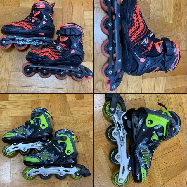 Продам раздвижные ролики, размер: красные 39-42, зеленые 38-41