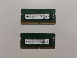 1. Оперативная память Micron для ноутбука, 2 планки по 8 ГБ, DDR4-3200